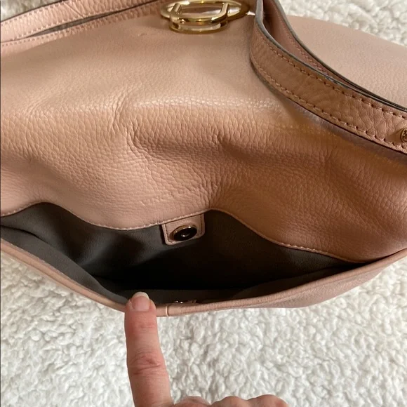 Vince Camuto Cameo Rose Leather Shoulder Bag with Gold Hardware - Picture 5 of 14